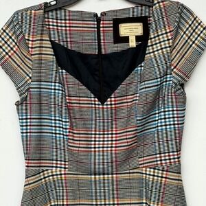 Anthropologie Moulinette Soeurs Plaid Fit Flare Dress Size 8